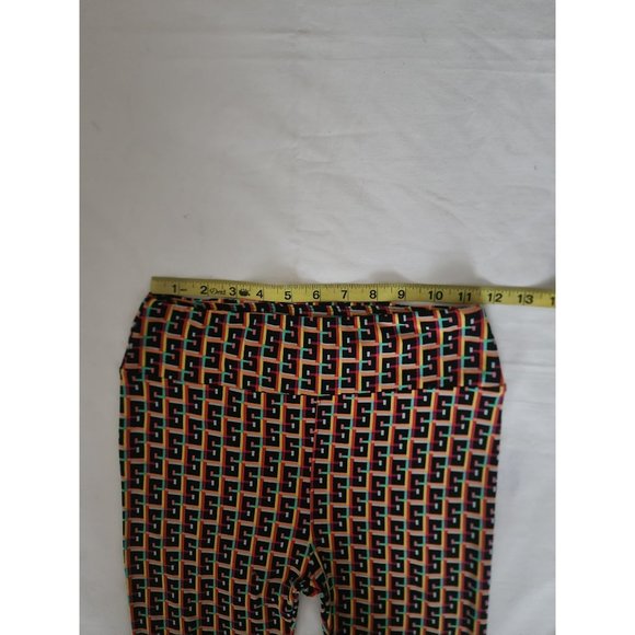 LuLaRoe Women's Black/Multicolor Single Print Soft Knit Leggings One Size (2-10) - Picture 7 of 10